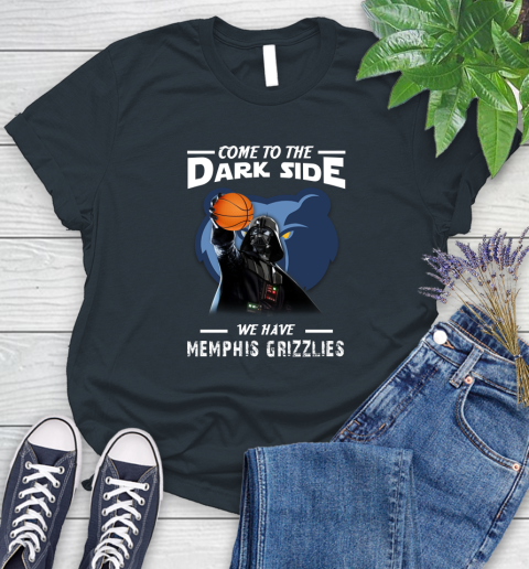 NBA Come To The Dark Side We Have Memphis Grizzlies Star Wars Darth Vader Basketball Women's T-Shirt 8