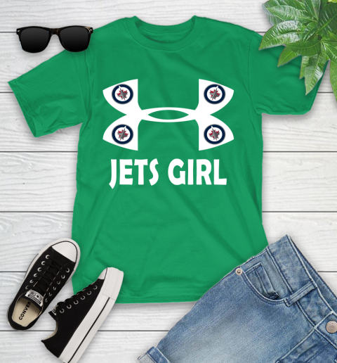 NHL Winnipeg Jets Girl Under Armour Hockey Sports Youth T-Shirt 8