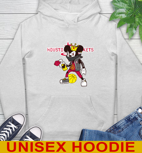 Houston Rockets NBA Basketball Mickey Peace Sign Sports Hoodie