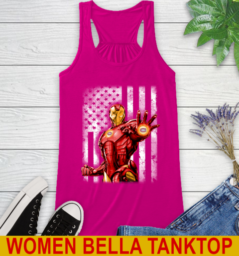 Montreal Canadiens NHL Hockey Iron Man Avengers American Flag Shirt Racerback Tank 6