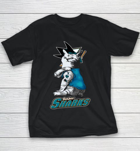 NHL My Cat Loves San Jose Sharks Hockey Youth T-Shirt