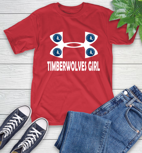 NBA Minnesota Timberwolves Girl Under Armour Basketball Sports T-Shirt 11