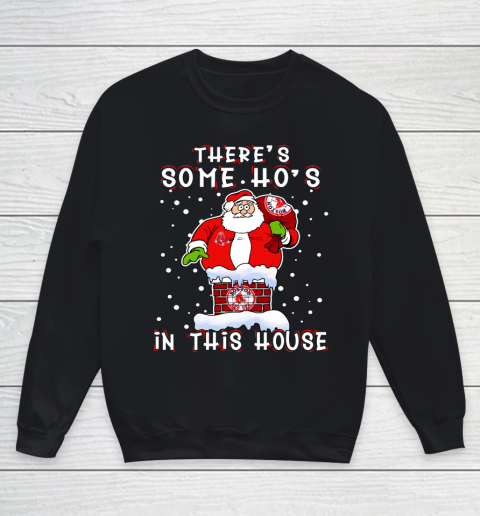 Boston Red Sox Christmas There Is Some Hos In This House Santa Stuck In The Chimney MLB Youth Sweatshirt