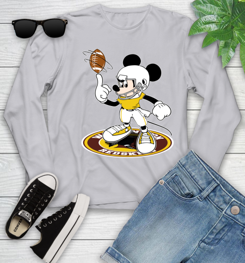NFL Football Washington Redskins Cheerful Mickey Disney Shirt Youth Long Sleeve 5