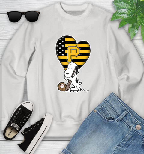 Pittsburgh Pirates MLB Baseball The Peanuts Movie Adorable Snoopy Youth Sweatshirt