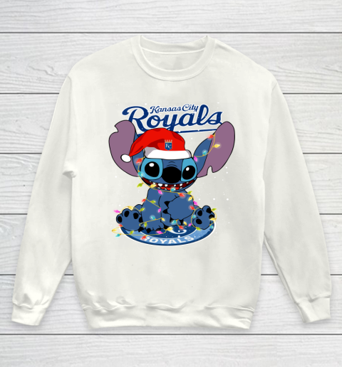 Kansas City Royals MLB noel stitch Baseball Christmas Youth Sweatshirt