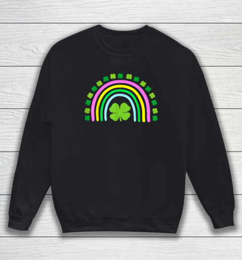 Green Four Leaf Clover Rainbow St Patrick's Day Sweatshirt