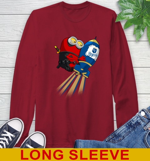 MLB Baseball Kansas City Royals Deadpool Minion Marvel Shirt Long Sleeve T-Shirt 9