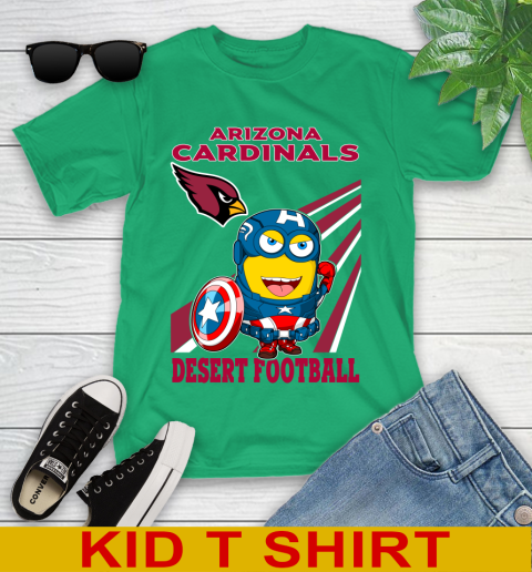 NFL Football Arizona Cardinals Captain America Marvel Avengers Minion Shirt Youth T-Shirt 7