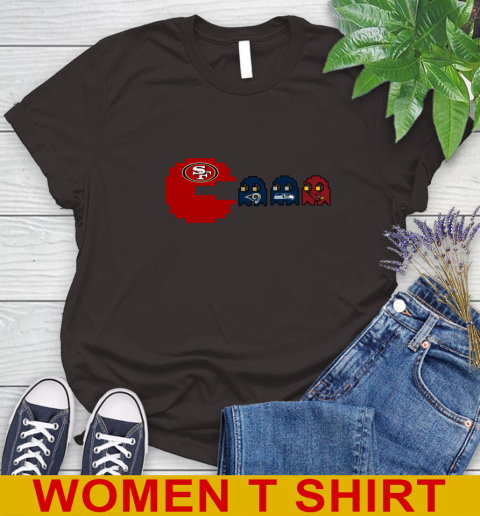 San Francisco 49ers NFL Football Pac Man Champion Women's T-Shirt 9 San Francisco 49ers NFL Football Pac Man Champion Women's T-Shirt - Image 9