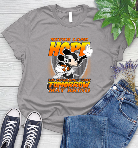 Oakland Raiders NFL Football Mickey Disney Never Lose Hope Women's T-Shirt 5