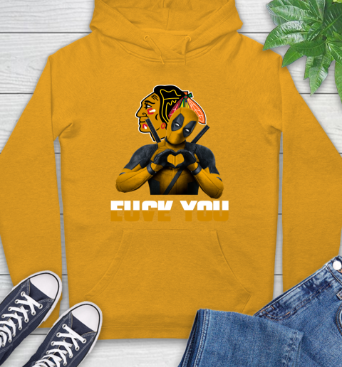 NHL Chicago Blackhawks Deadpool Love You Fuck You Hockey Sports Hoodie 2