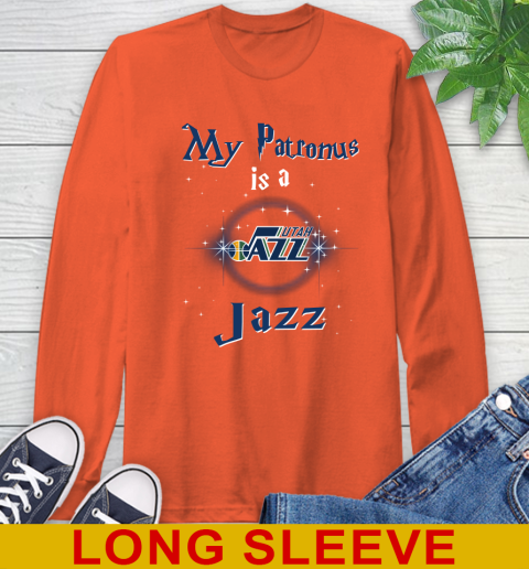 NBA Basketball Harry Potter My Patronus Is A Utah Jazz Long Sleeve T-Shirt 4