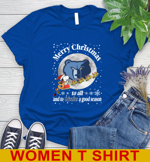 Memphis Grizzlies Merry Christmas To All And To Grizzlies A Good Season NBA Basketball Sports Women's T-Shirt 10