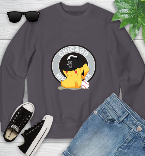 MLB Pikachu Baseball Sports Chicago White Sox Youth Sweatshirt 6