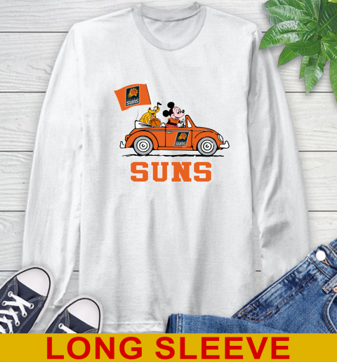 NBA Basketball Phoenix Suns Pluto Mickey Driving Disney Shirt Long Sleeve T-Shirt