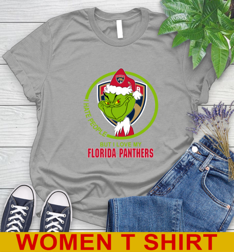 Florida Panthers NHL Christmas Grinch I Hate People But I Love My Favorite Hockey Team Women's T-Shirt 11