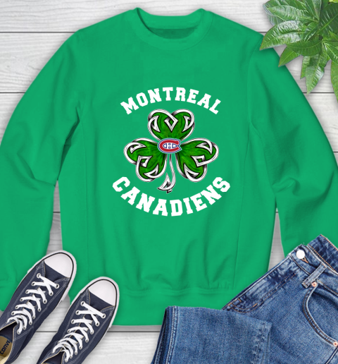NHL Montreal Canadiens Three Leaf Clover St Patrick's Day Hockey Sports Sweatshirt 7