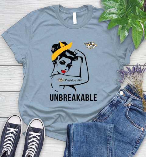 NHL Nashville Predators Girl Unbreakable Hockey Sports Women's T-Shirt 6