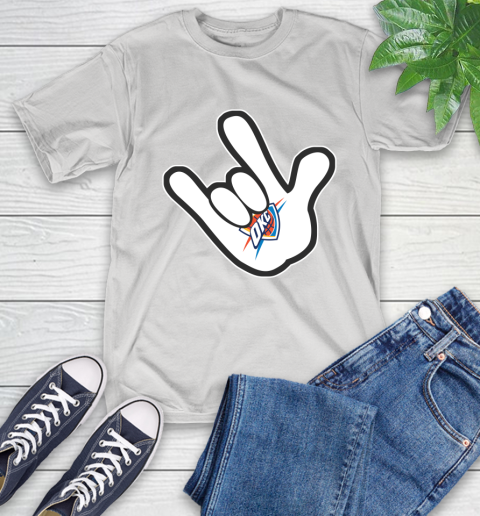 Oklahoma City Thunder NBA Basketball Mickey Rock Hand Disney T-Shirt