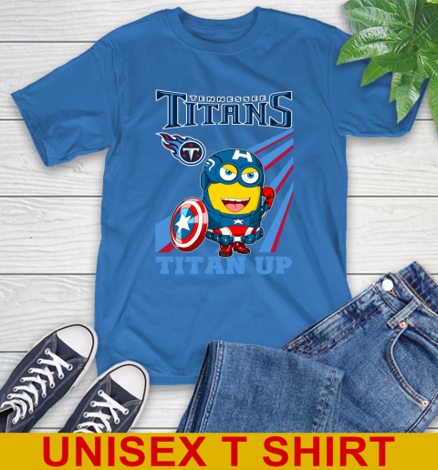 NFL Football Tennessee Titans Captain America Marvel Avengers Minion Titan Up Shirt T-Shirt 11