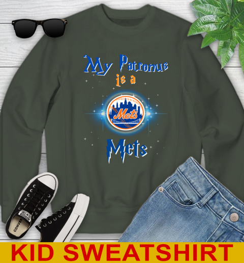 MLB Baseball Harry Potter My Patronus Is A New York Mets Youth Sweatshirt 8