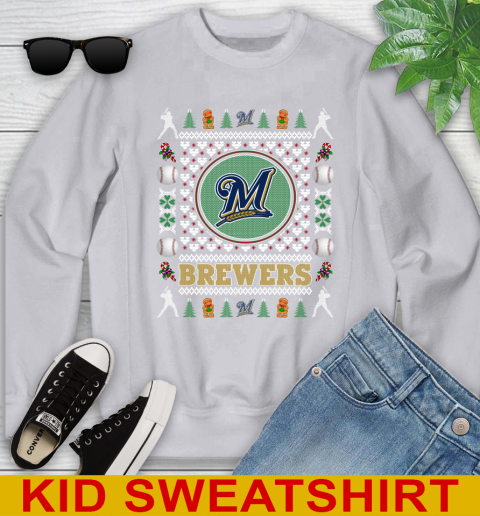 Milwaukee Brewers Merry Christmas MLB Baseball Loyal Fan Youth Sweatshirt 4 Milwaukee Brewers Merry Christmas MLB Baseball Loyal Fan Youth Sweatshirt - Image 4