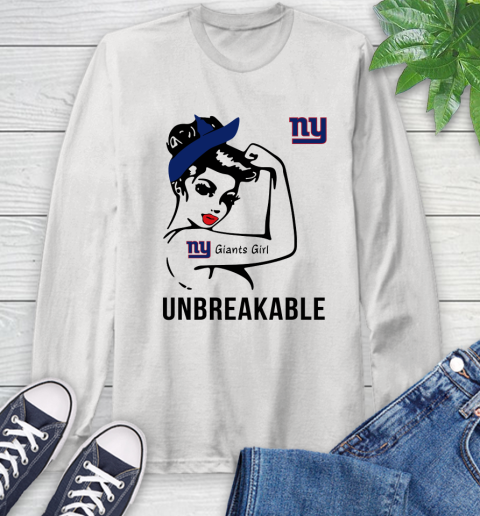 NFL New York Giants Girl Unbreakable Football Sports Long Sleeve T-Shirt