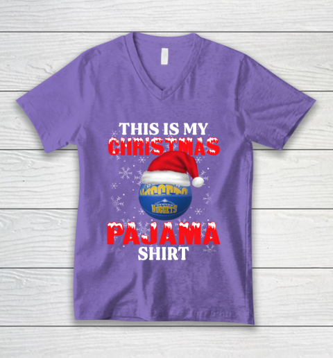 Denver Nuggets This Is My Christmas Pajama Shirt NBA V-Neck T-Shirt 8