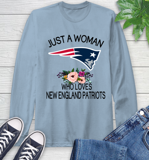 NFL Just A Woman Who Loves New England Patriots Football Sports Long Sleeve T-Shirt 6