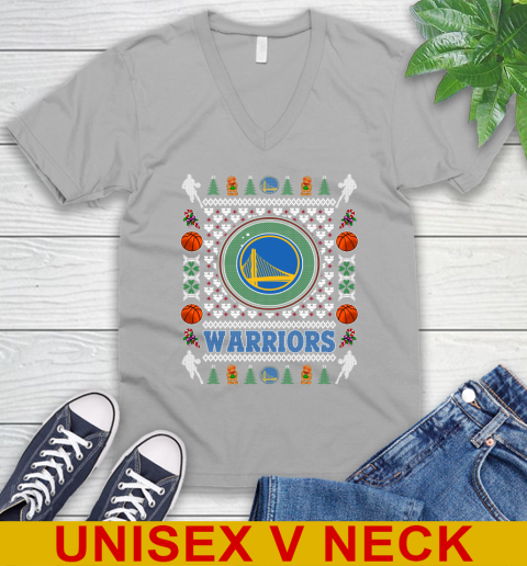 Golden State Warriors Merry Christmas NBA Basketball Loyal Fan V-Neck T-Shirt 3