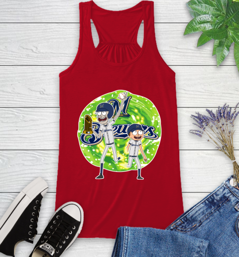 MLB Milwaukee Brewers Rick And Morty Commissioner's Trophy Baseball Sports Racerback Tank 6