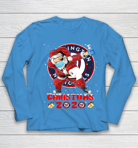 Washington Nationals Funny Santa Claus Dabbing Christmas 2020 MLB Youth Long Sleeve 5