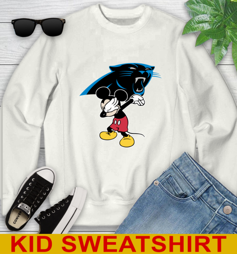 Carolina Panthers NFL Football Dabbing Mickey Disney Sports Youth Sweatshirt