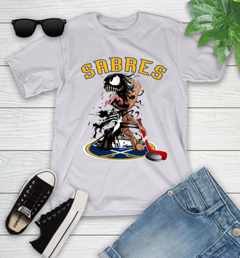NHL Buffalo Sabres Hockey Venom Groot Guardians Of The Galaxy Youth T-Shirt 4