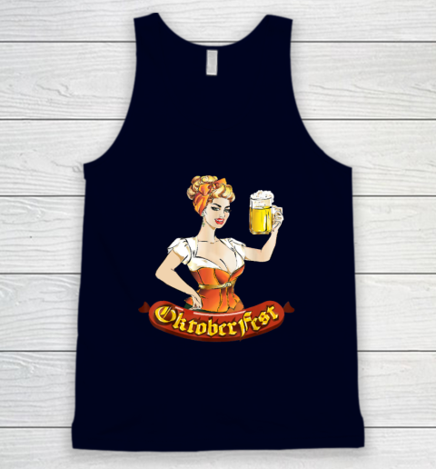 Barmaid Oktoberfest Dirndl Bratwurst German Woman Costume T Shirt Tank Top 2
