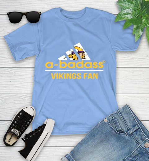 NFL A Badass Minnesota Vikings Fan Adidas Football Sports Youth T-Shirt 15