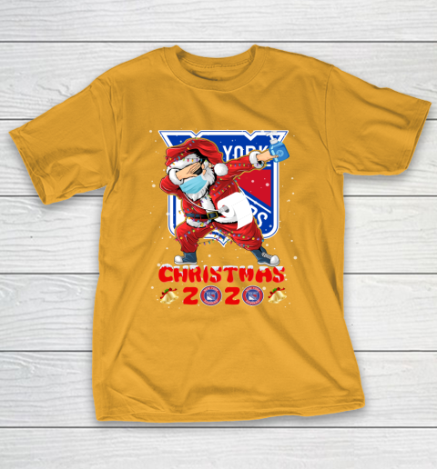 New York Rangers Funny Santa Claus Dabbing Christmas 2020 NHL T-Shirt 2