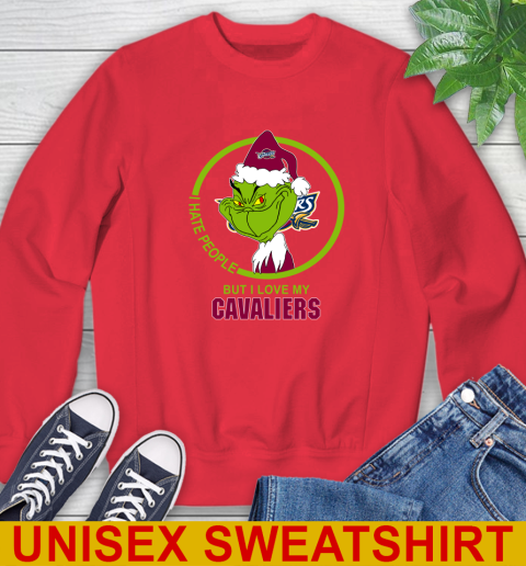 Cleveland Cavaliers NBA Christmas Grinch I Hate People But I Love My Favorite Basketball Team Sweatshirt 10