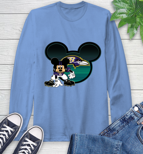 NFL Baltimore Ravens Mickey Mouse Disney Football T Shirt Long Sleeve T-Shirt 11