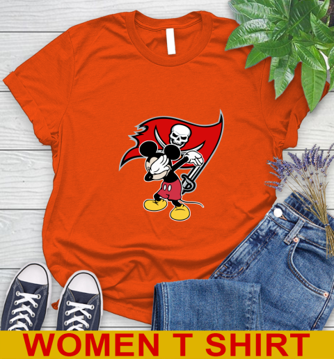 Tampa Bay Buccaneers NFL Football Dabbing Mickey Disney Sports Women's T-Shirt 4