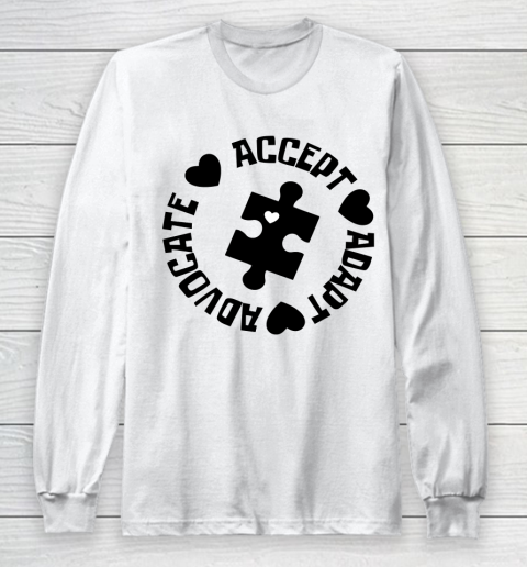 Autism Awareness T shirt Accept Adapt Advocate Essential Long Sleeve T-Shirt