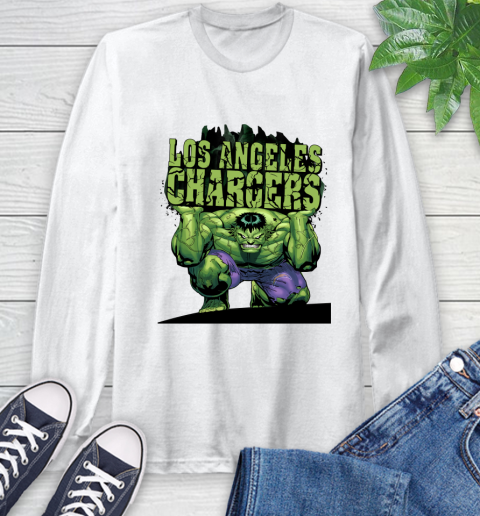 Los Angeles Chargers NFL Football Incredible Hulk Marvel Avengers Sports Long Sleeve T-Shirt