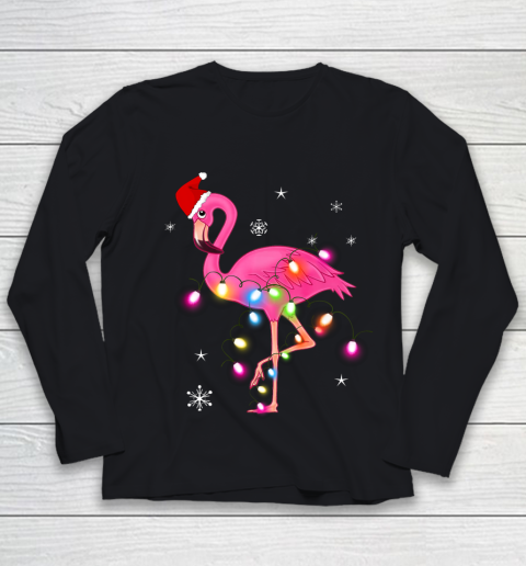 Pink Flamingo Christmas Youth Long Sleeve