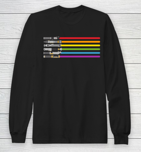Star Wars Shirt Lightsaber Rainbow Long Sleeve T-Shirt