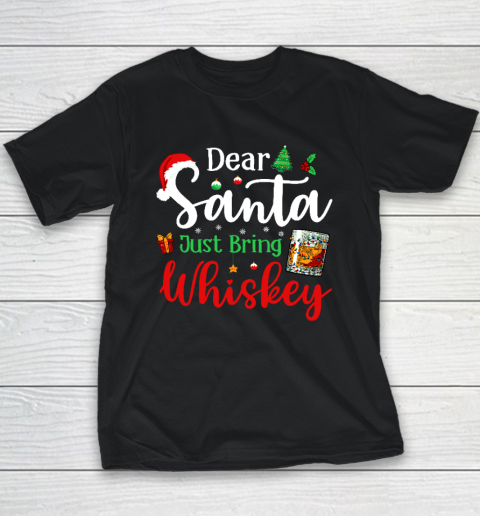 Funny Dear Santa Just Bring Whiskey Christmas Pajamas Youth T-Shirt