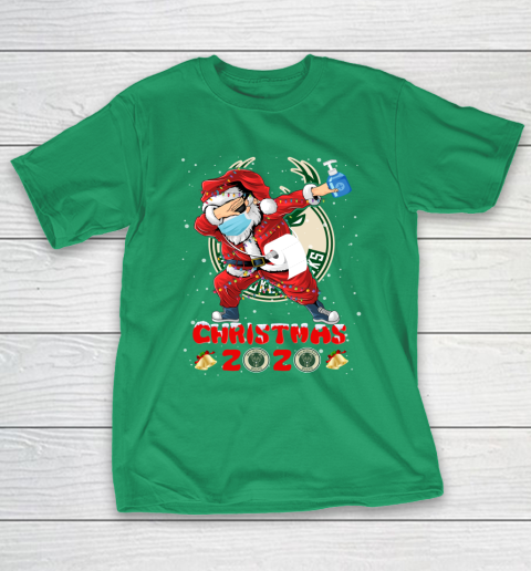 Milwaukee Bucks Funny Santa Claus Dabbing Christmas 2020 NBA T-Shirt 5