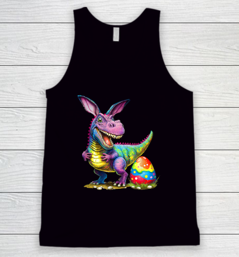 T Rex Dino Bunny Dinosaurs Hunt Eggs Happy Easter Outfit Boy Tank Top