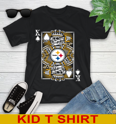 Pittsburgh Steelers NFL Football The King Of Spades Death Cards Shirt Youth T-Shirt