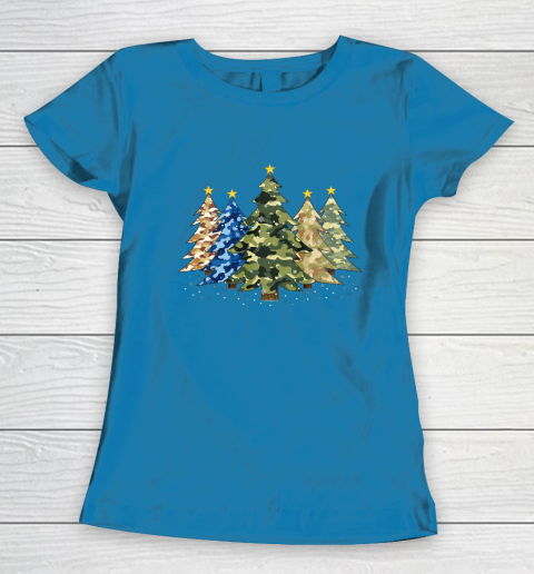 Camo Print Christmas Trees with Camouflage Print Xmas Women's T-Shirt 6